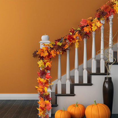 Künstliche Ahornblatt Girlande 2er Set 176cm Herbstdeko