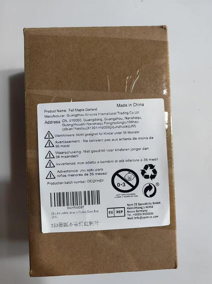 Künstliche Ahornblätter Girlande 2 Stück 176cm Herbst Dekoration