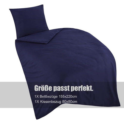 Soifox Bettwäsche 155x220 Dunkelblau Mikrofaser bügelfrei