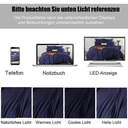Soifox Bettwäsche 155x220 Dunkelblau Mikrofaser bügelfrei