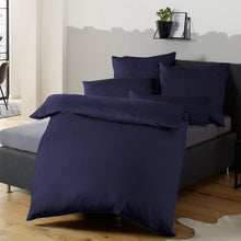 Bettwäsche-Set Mikrofaser dunkelblau 155x220 Reißverschluss