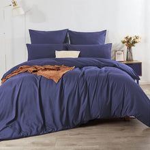 Bettwäsche Marineblau Mikrofaser 200x220 Set mit Kissenbezug 2er Set
