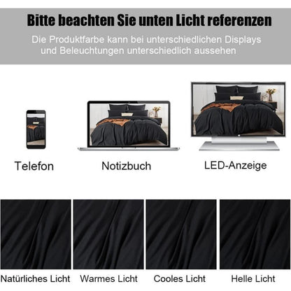 Schwarze Mikrofaser Bettwäsche 200x200 cm - Knitterfreies