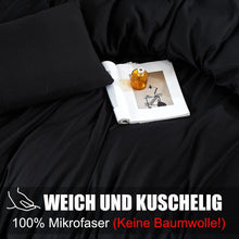 Schwarze Mikrofaser Bettwäsche 200x200 cm - Knitterfreies
