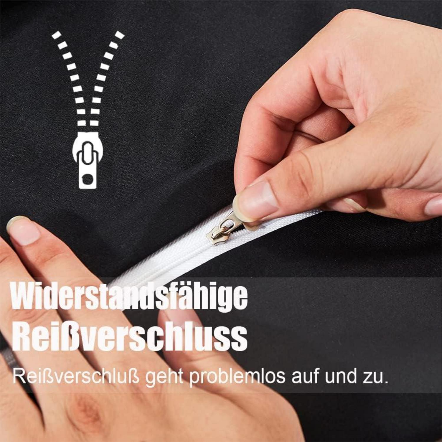 Bettwäsche Set Mikrofaser 200x200 Schwarz bügelfrei & knitterfrei