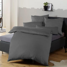 Bettwäsche Set Anthrazit Mikrofaser Reißverschluss 155x220cm & 80x80cm