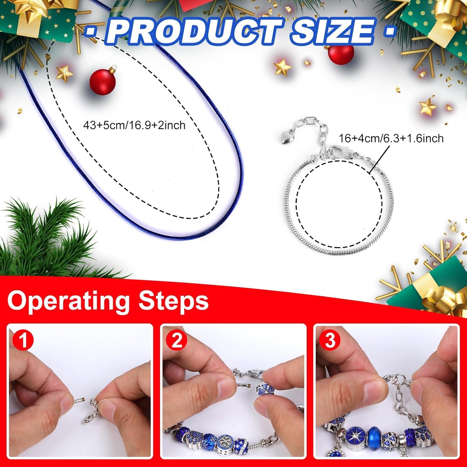 Königsblauer Schmuck Adventskalender 2024 Mädchen DIY Weihnachten