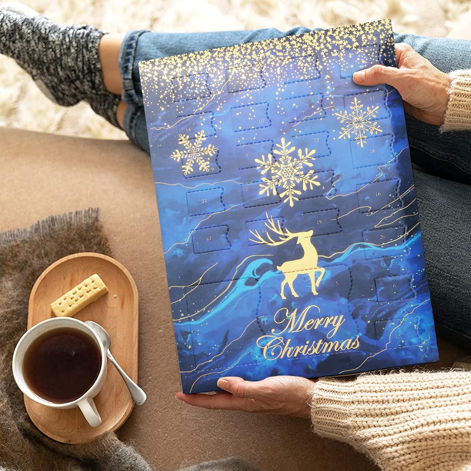 Königsblauer Schmuck-Adventskalender 2024 für Mädchen DIY-Set