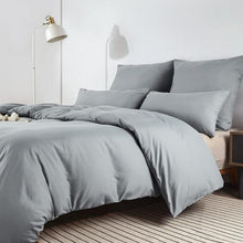 Soifox Bettwäsche-Set 200x200 Grau Mikrofaser bügelfrei