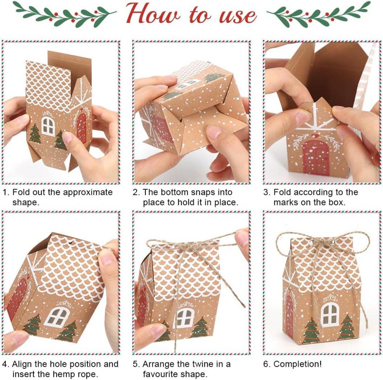 Weihnachten Geschenkbox Set 30 Stück Hanfseil Gelb