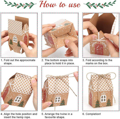 Weihnachten Geschenkbox Set 30 Stück Hanfseil Gelb