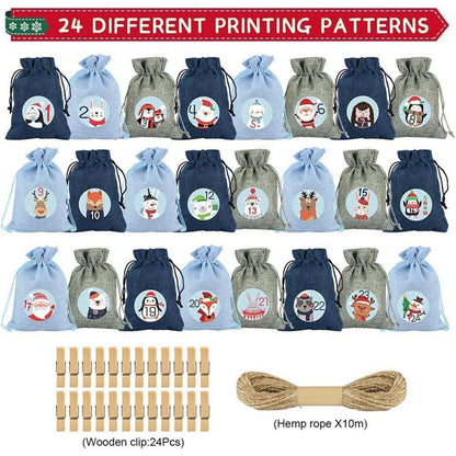 Sprinlot Adventskalender 24 Weihnachtskalender Stoffbeutel