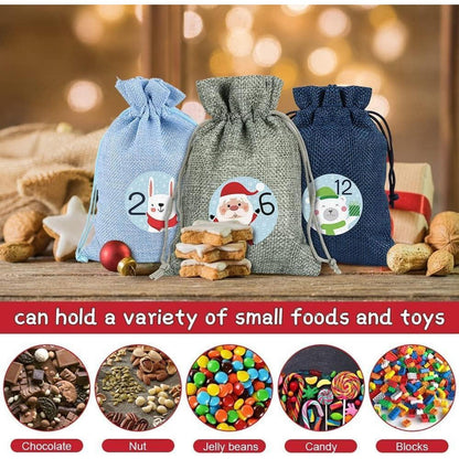 Sprinlot Adventskalender 24 Weihnachtskalender Stoffbeutel