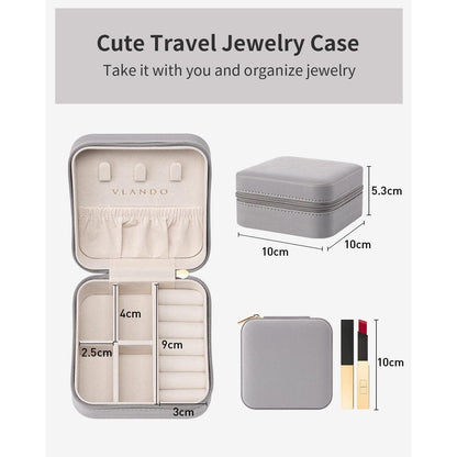 Vlando Schmuckkästchen Damen Leder Box Ringe Ohrringe Ketten