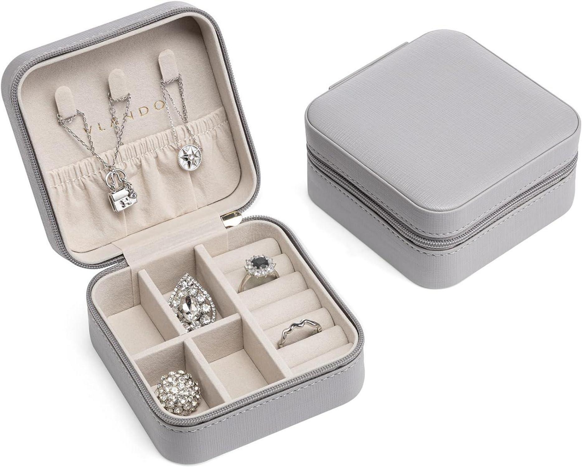 Schmuckkästchen Damen Leder Aufbewahrung Ohrringe Ringe Reise Uhren