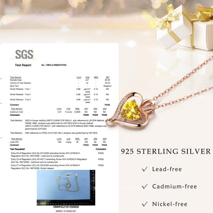 925 Silber Herzkette Rosegold Damen Halskette Herzanhänger Schmuck