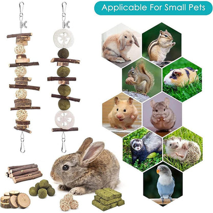 70PCS Kaninchen Spielzeug Natürliches Kauspielzeug