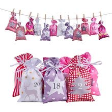 DIY Adventskalender Set mit 24 Stoffbeuteln und Aufhängung