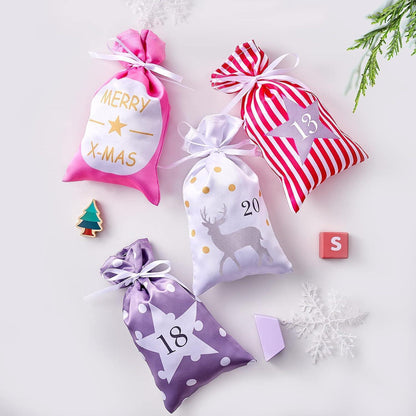 DIY Adventskalender Set mit 24 Stoffbeuteln und Aufhängung