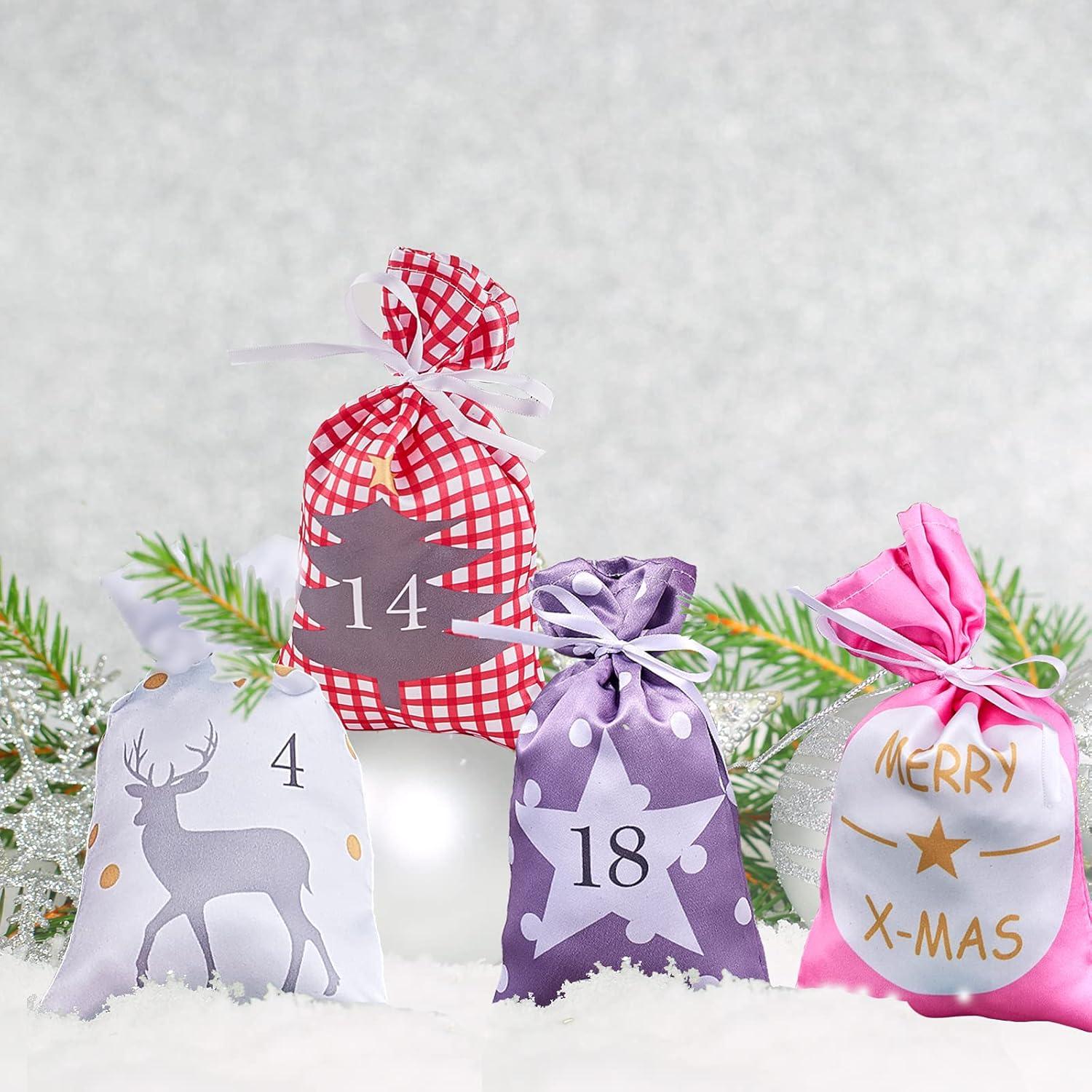 DIY Adventskalender 24 Weihnachtssäckchen Stoffbeutel