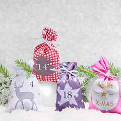 DIY Adventskalender 24 Weihnachtssäckchen Stoffbeutel