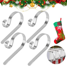 Weihnachtsstrumpf Halter Set Metall Silber 4er Kaminsocken Haken