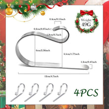 Weihnachtsstrumpf Halter Kamin Set 4er Silber Metall Haken