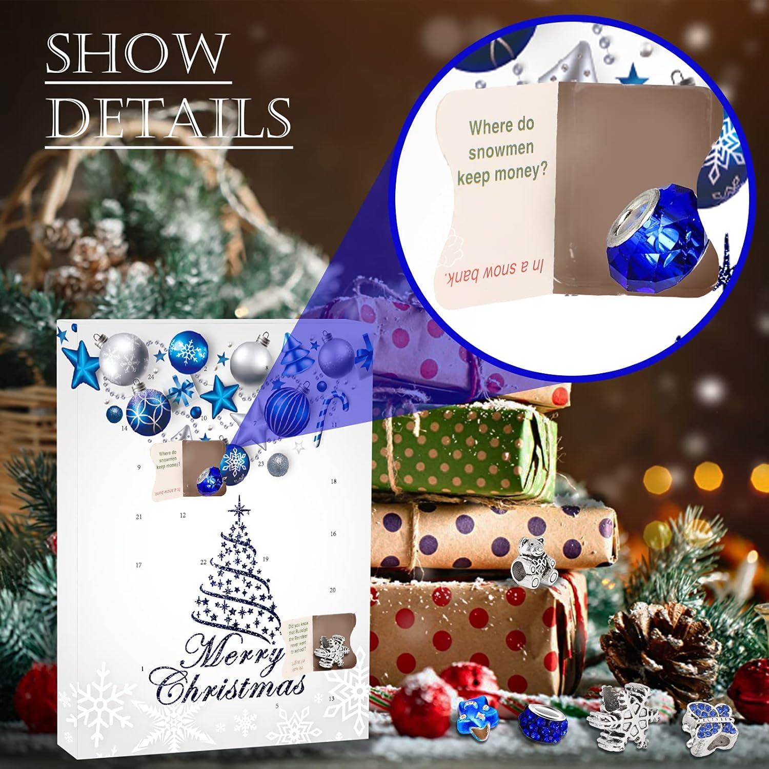 Adventskalender Schmuck Mädchen Weihnachten Teenager DIY-Set Blau