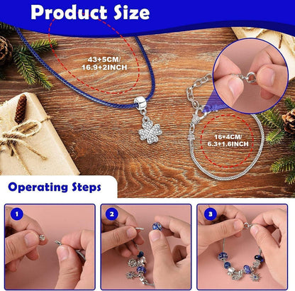 Adventskalender Schmuck Mädchen 24 Armkette Anhänger Blau