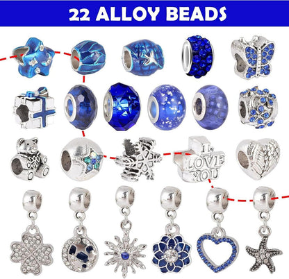 Adventskalender Mädchen 2024 Schmuck DIY Überraschungspaket Blau