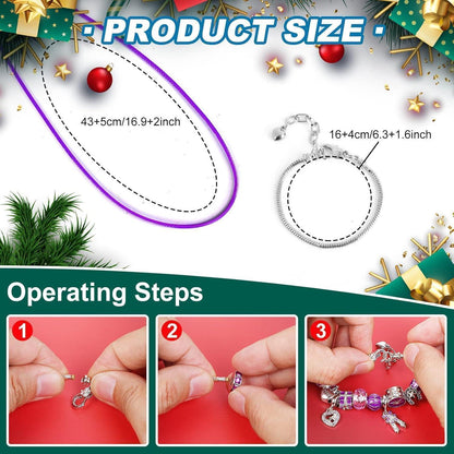 Lila Schmuck Adventskalender 2024 für Mädchen Herz