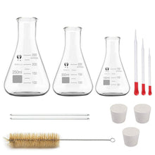 Labor Glas Erlenmeyerkolben Set mit Messzylinder und Pipetten