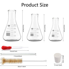 Glas Erlenmeyerkolben Set 250ml 200ml 150ml mit Messzylinder
