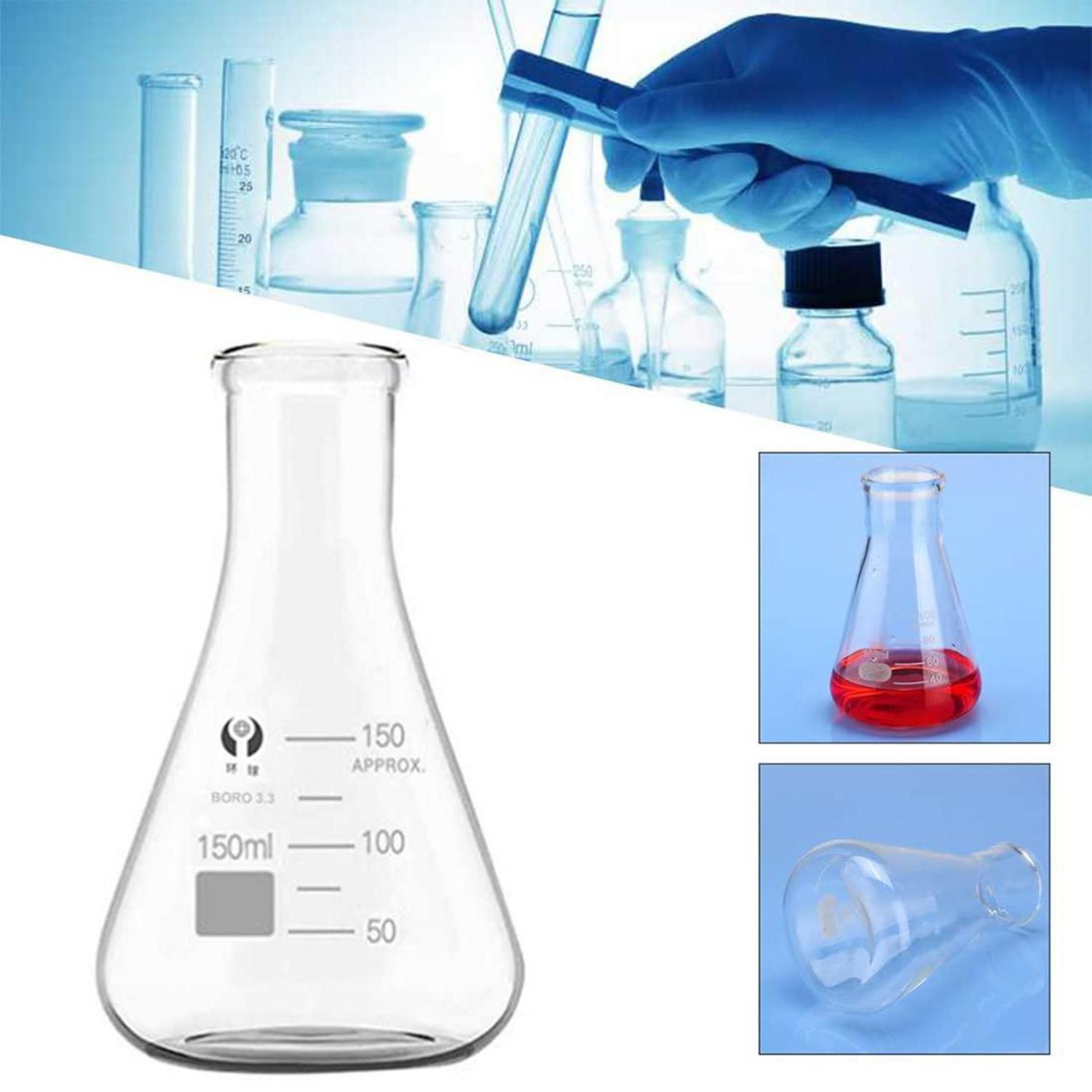 Labor Glas Erlenmeyerkolben Set mit Messzylinder und Pipetten
