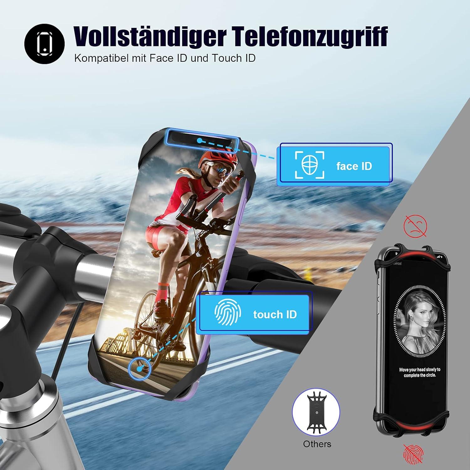 Fahrrad Handyhalterung Universal 360° Abnehmbar 4,0-7,0 Zoll