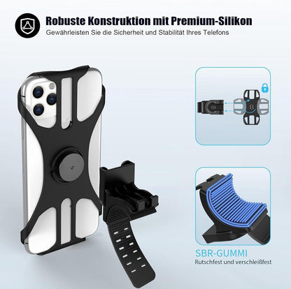 Fahrrad Handyhalterung Universal 360° verstellbar 4,0-7,0 Zoll Smartphone