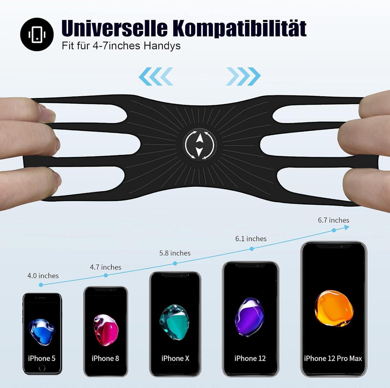 Fahrrad Handyhalterung Universal Motorrad 360° Abnehmbar 4,0-7,0 Zoll Smartphone