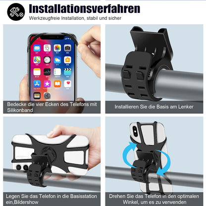 Handyhalterung Fahrrad Universal Abnehmbar 360° Verstellbar 4,0-7,0