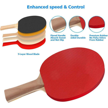 Tischtennisschläger Set Tischtennisnetz 2 Schläger 6 Bälle