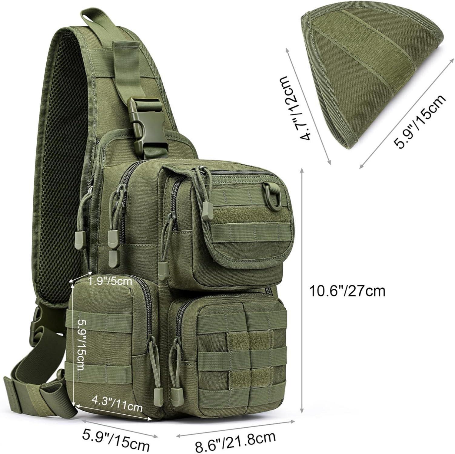 Taktische Militär Brusttasche Crossbody Pack Grün Molle Rucksack