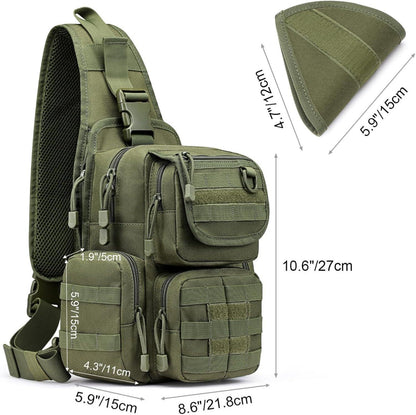Taktische Militär Brusttasche Crossbody Pack Grün Molle Rucksack