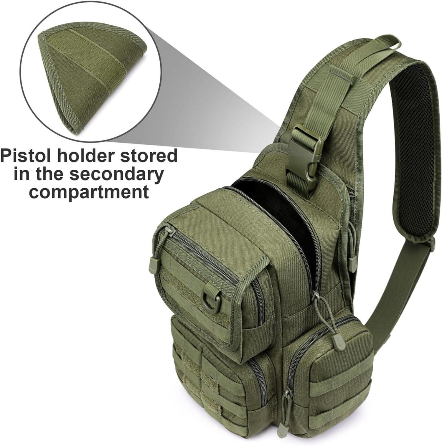 Taktische Brusttasche Militärisch Sling Pack Armee Crossbody Rucksack Grün