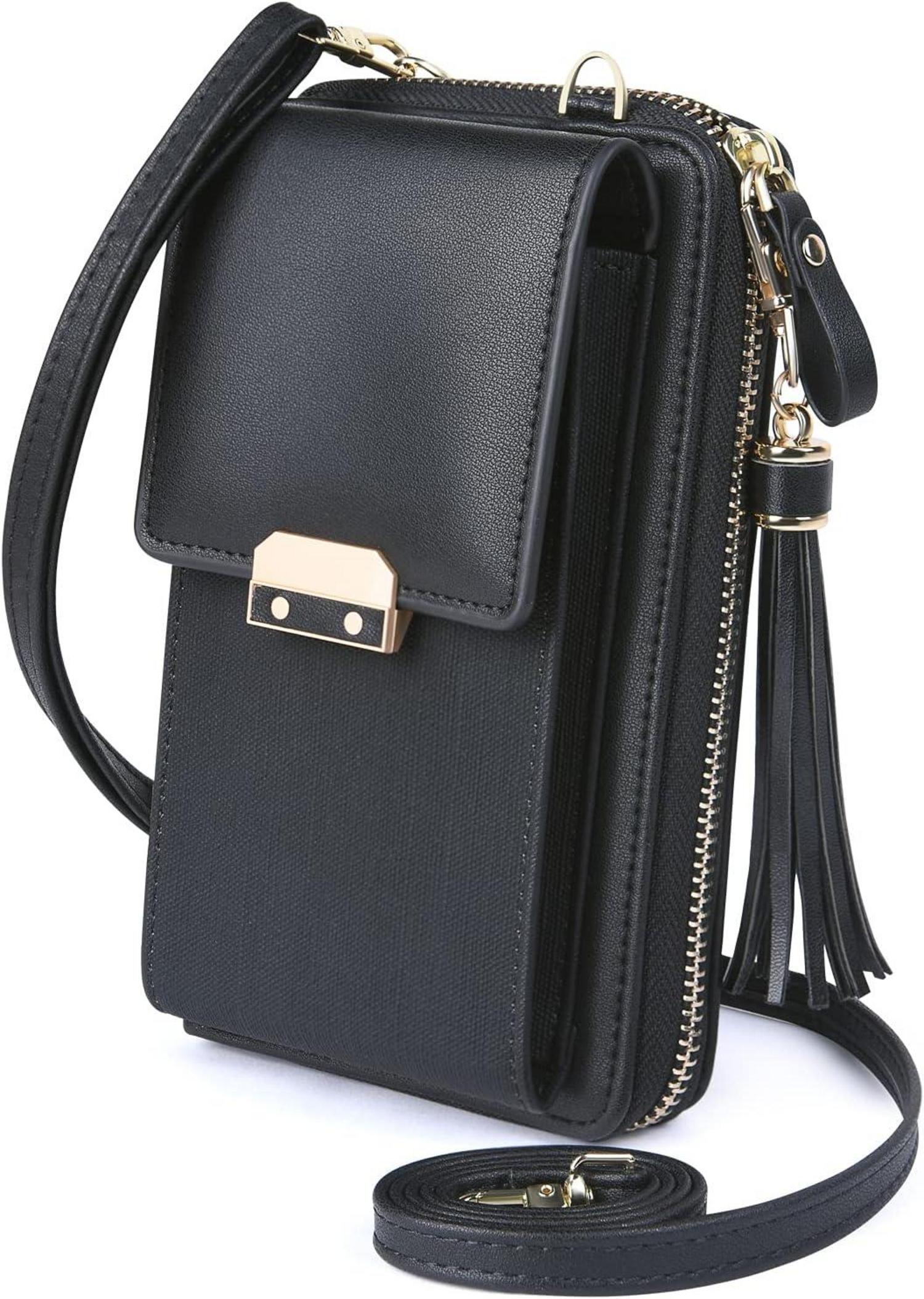 Damen PU Leder Umhängetasche Mini Crossbody mit Geldbörse