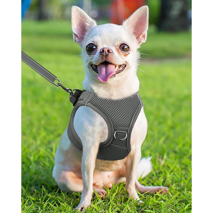 Hundegeschirr Air-Mesh atmungsaktiv reflektierend Grau XS