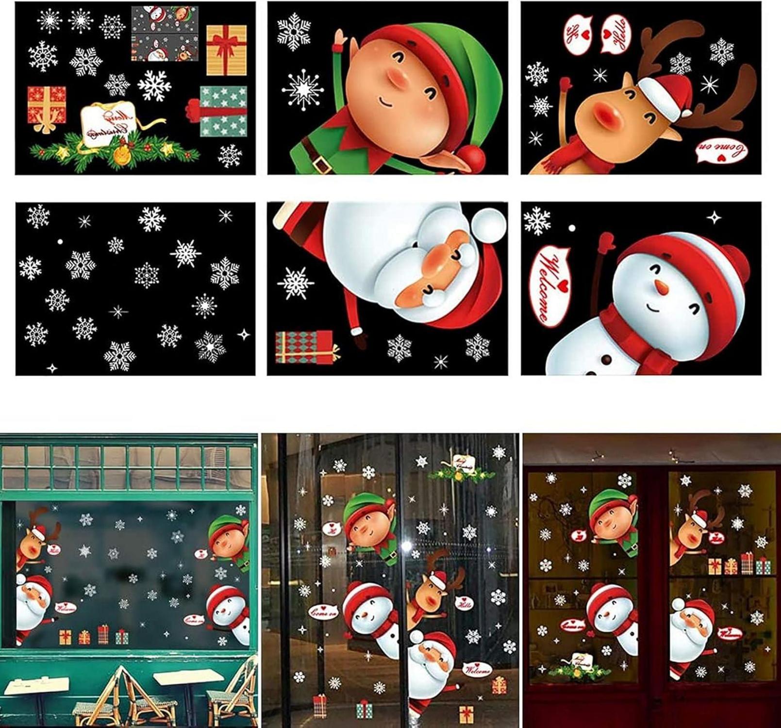 Weihnachtsdeko Aufkleber Fensterbilder Weihnachtsmann Rentier