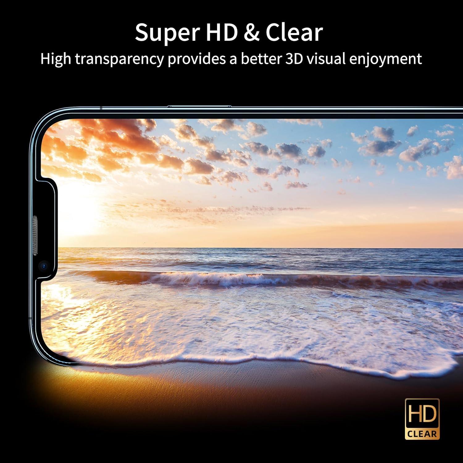 Sichtschutz Panzerglas iPhone 13 Pro 6.1 Zoll Blickschutzfolie 2 Stück Anti Spy Privacy Screen Kratzfest Anti-Fingerprint UBMU415