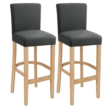 Barhocker-Bezüge Stretch Grau, 2 Stück – Waschbar & Abnehmbar
