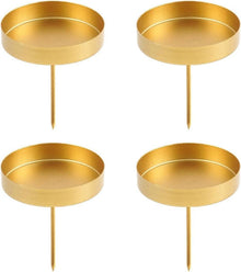 Goldener Kerzenhalter für Adventskränze 6cm Metall 4er Set