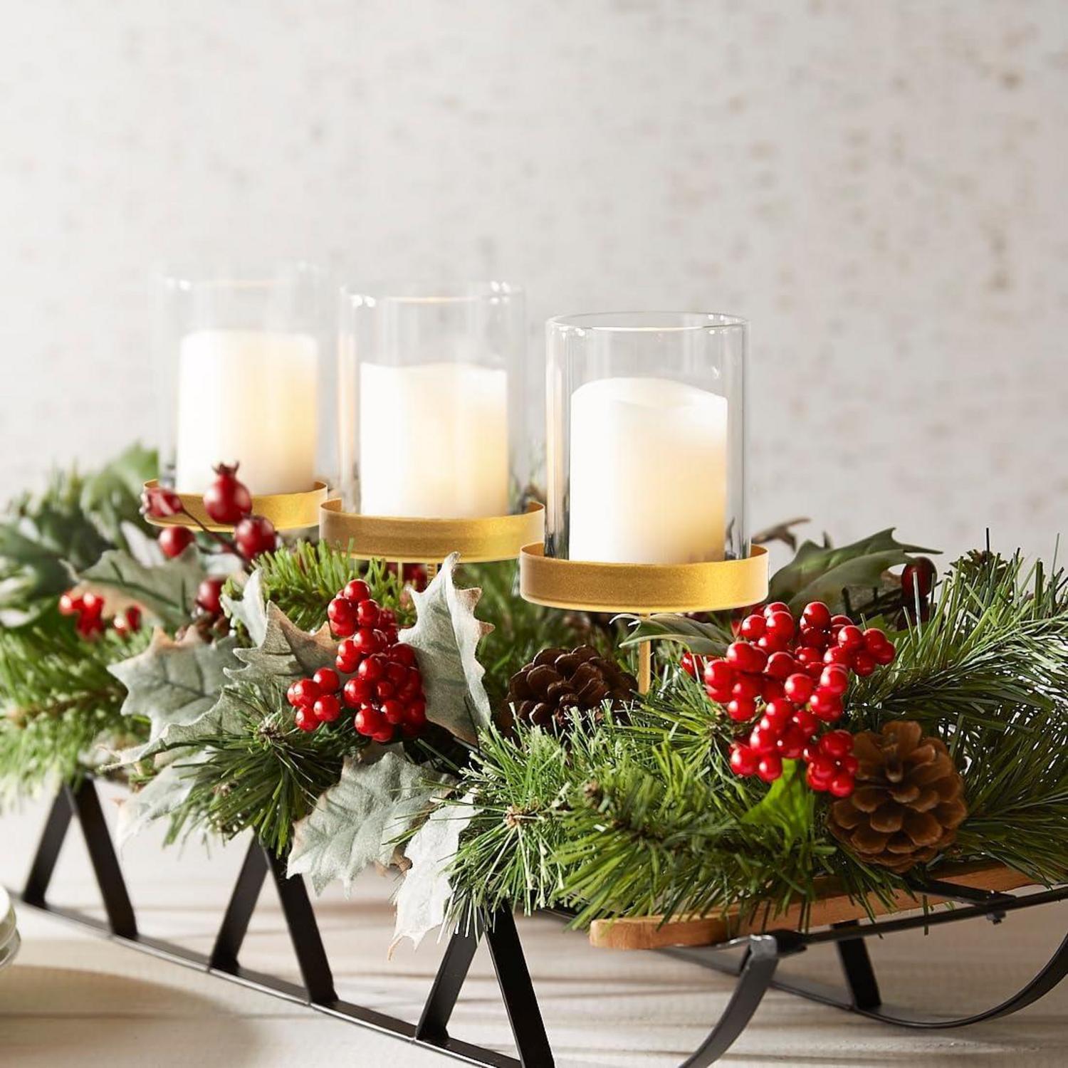 Kerzenhalter Adventskranz Stabkerzen Gold Metall 6cm 4er Set