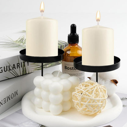 4er Set Kerzenhalter Adventskranz 6cm Metall Schwarz